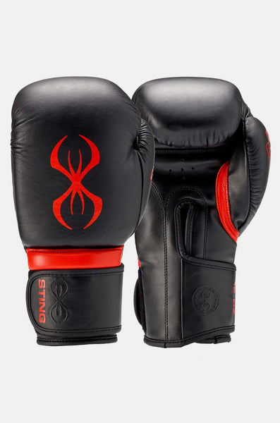 Guantes De Boxeo IBF Iron Body Fitness, Unisex Adulto, Negro/Rojo, Varios Pesos (8-16 Oz)
