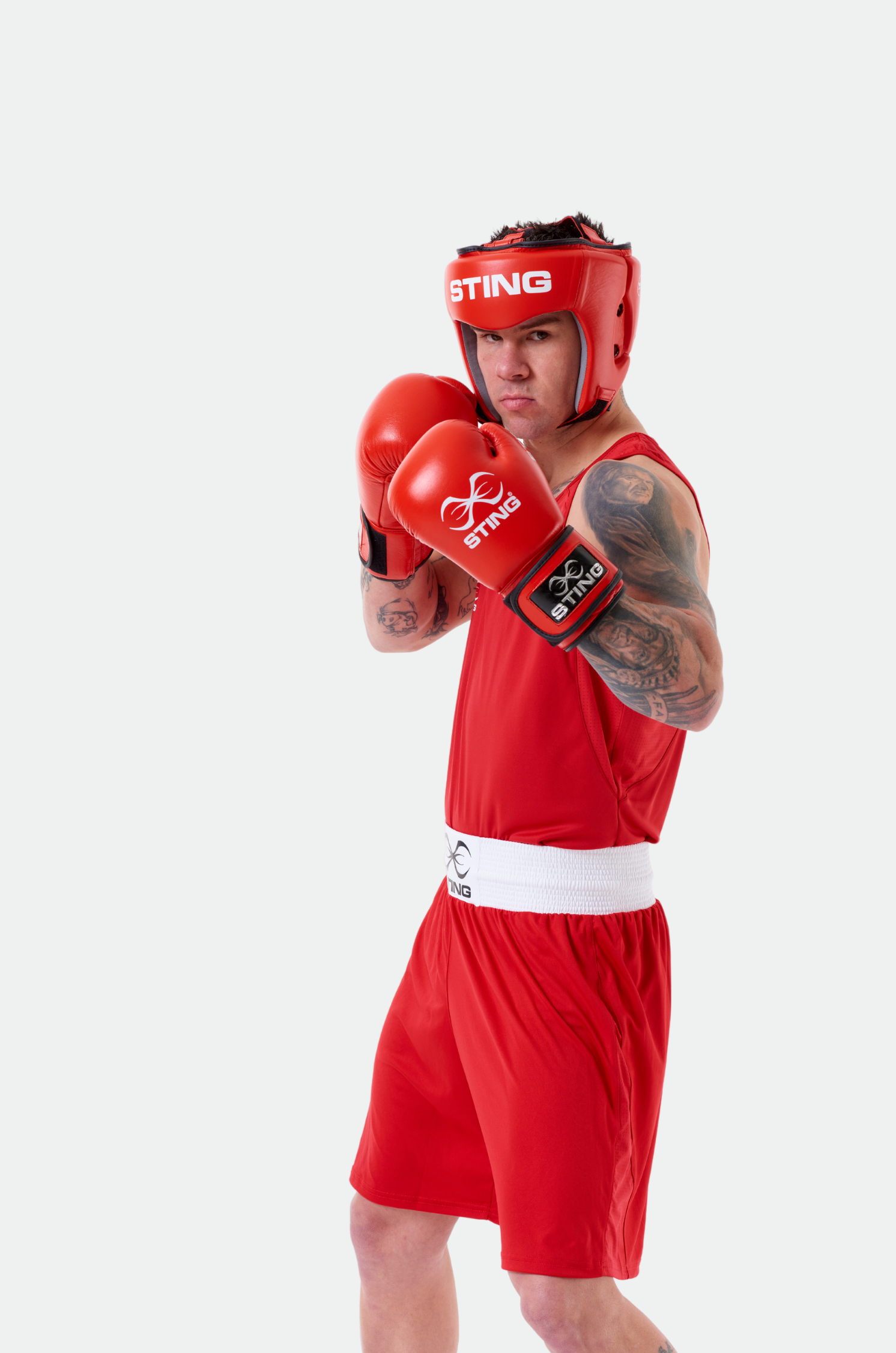 IBA Competition Head Guard Red STING UK