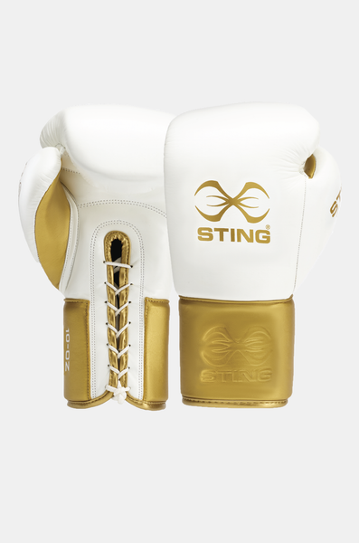 Evolution Lace Up Boxing Gloves - White/Gold – STING UK